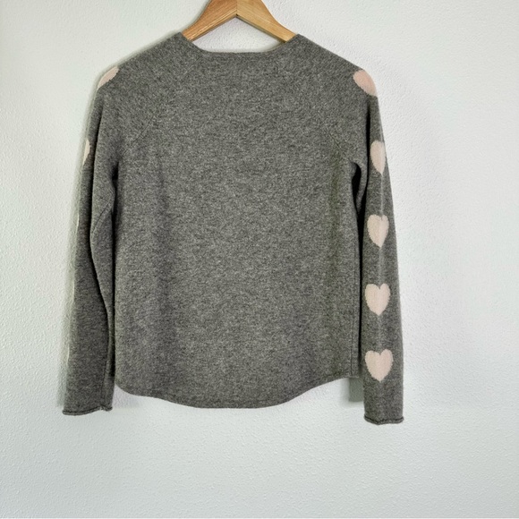 Future Paradise Anthropologie 100% Cashmere Heart Sleeve Sweater Small - Picture 5 of 6